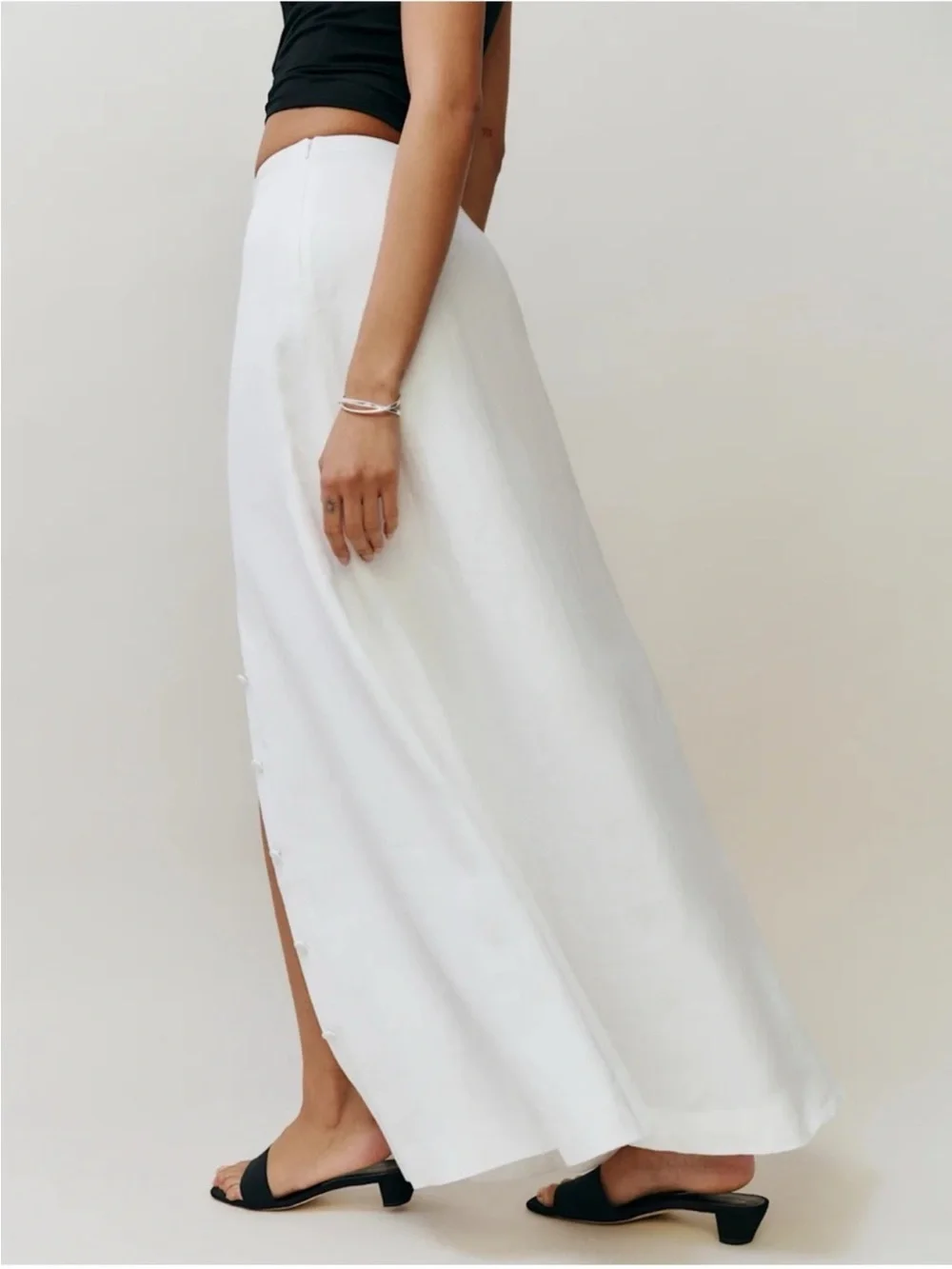 NWT Reformation Andi Linen Maxi Skirt White 2 - Picture 12 of 12